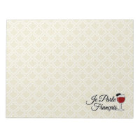 Je Parle Francais I speak French wine glass beret