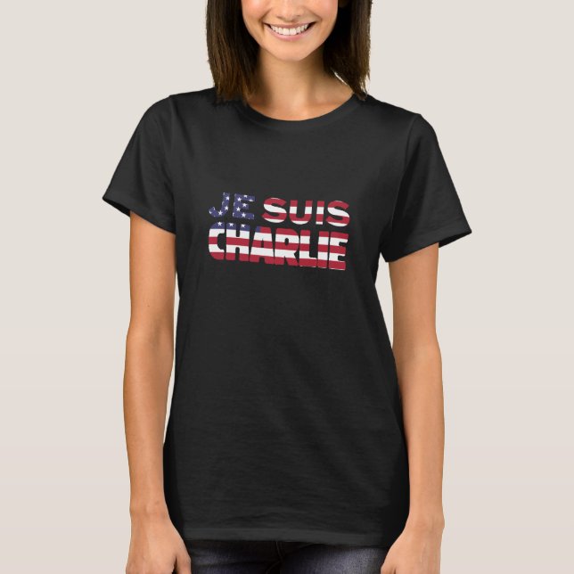 Je Suis Charlie-I am Charlie-Stars & Stripes US T-Shirt (Front)