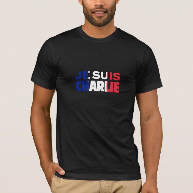 Je Suis Charlie -I am Charlie- Tri-Colour of T-Shirt (Front)