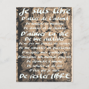 "Je suis Libre..." Postcard