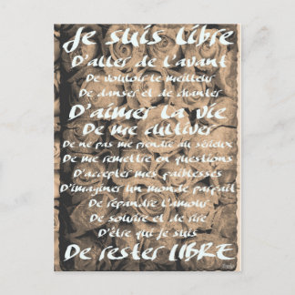 "Je suis Libre..." Postcard