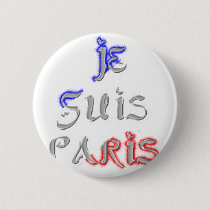 Je Suis Paris Art Print 6 Cm Round Badge