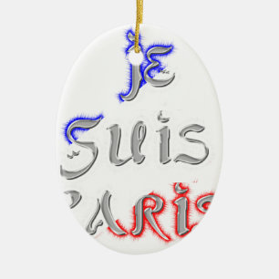 Je Suis Paris Art Print Ceramic Tree Decoration