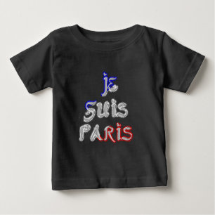 Je Suis Paris I Love Paris Text Art Print Baby T-Shirt