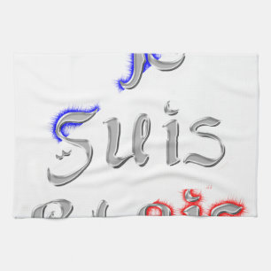 Je Suis Paris I Love Paris Text Art Print Tea Towel
