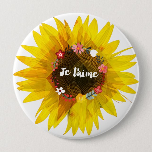 Je T’aime 10 Cm Round Badge (Front)