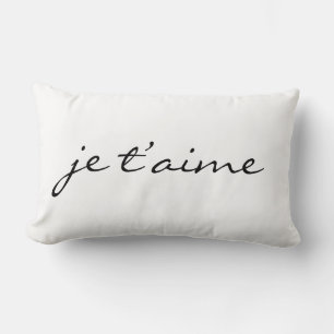 Je t’aime Chic Black & White Lumbar Throw Cushion