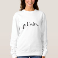 Je t’aime I love you in French Simple White