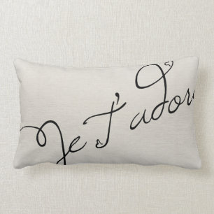 Je T'adore French for I Adore You Lumbar Cushion