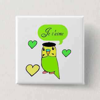 Je t'aime 15 cm square badge