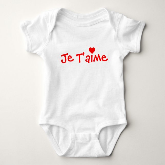 Je T'aime baby shirt - Customised (Front)