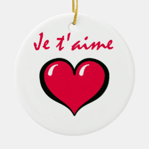 je t'aime ceramic tree decoration
