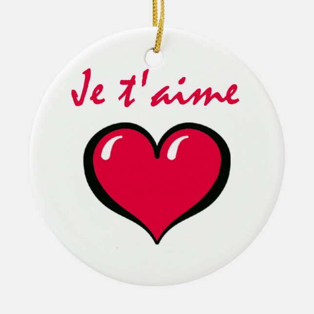 je t'aime ceramic tree decoration (Front)