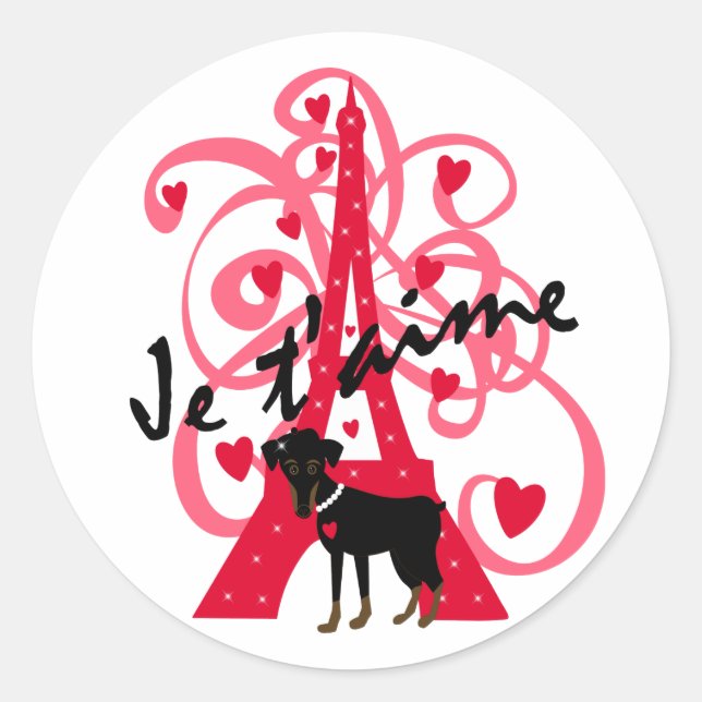Je t'aime classic round sticker (Front)
