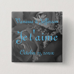 "Je t'aime" (French - "I love you.") 15 Cm Square Badge