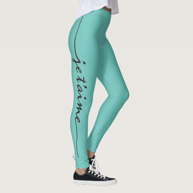 je t'aime - I love you in French 2 Leggings (Right)