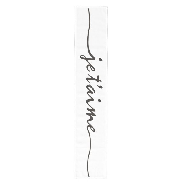 je t'aime - I love you in French - black Medium Table Runner (Front)