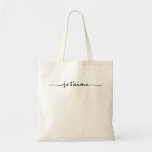 je t'aime - I love you in French - black Tote Bag