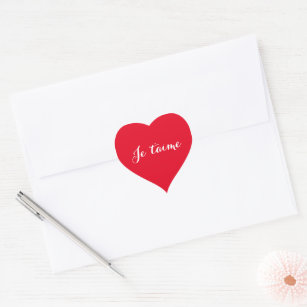 Je taime I Love You in French Red Heart Sticker