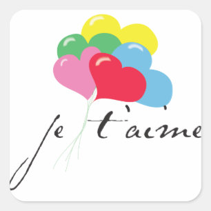 Je' taime (I love you) Square Sticker