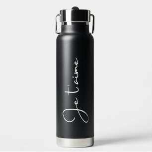 "Je t'aime" is French for "I love you" Elegant   Water Bottle