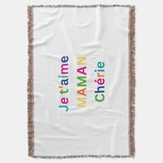 "Je t'aime MAMA chérie" Cute Throw Blanket