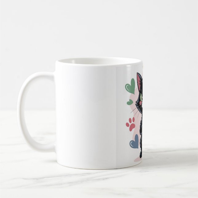 Jealous Black Cat Mug (Left)