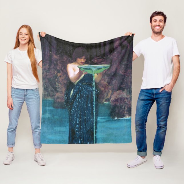 Jealous Circe, John William Waterhouse Fleece Blanket (In Situ)