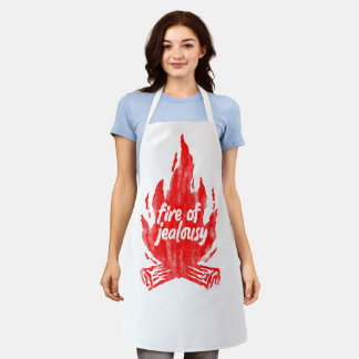 Jealous fire illustration apron