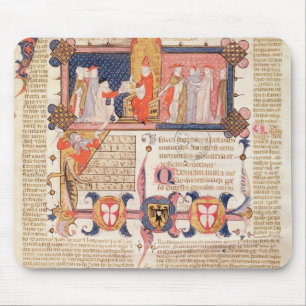 Jean Andre presenting his work to Pope Clement V Mouse Pad