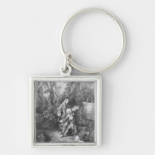 Jean Antoine Watteau and friend Monsieur Key Ring