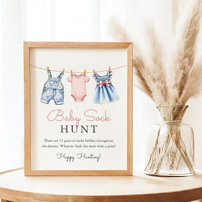 Jean Baby Sock Hunt Baby Shower Game Sign (Creator Uploaded)
