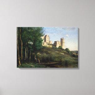 Jean-Baptiste-Camille Corot - Ruins of the Chateau Canvas Print