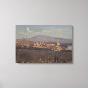 Jean-Baptiste-Camille Corot-Villeneuve-les-Avignon Canvas Print