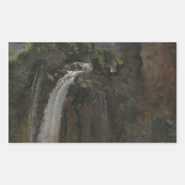 Jean-Baptiste-Camille Corot - Waterfall at Terni Rectangular Sticker (Front)