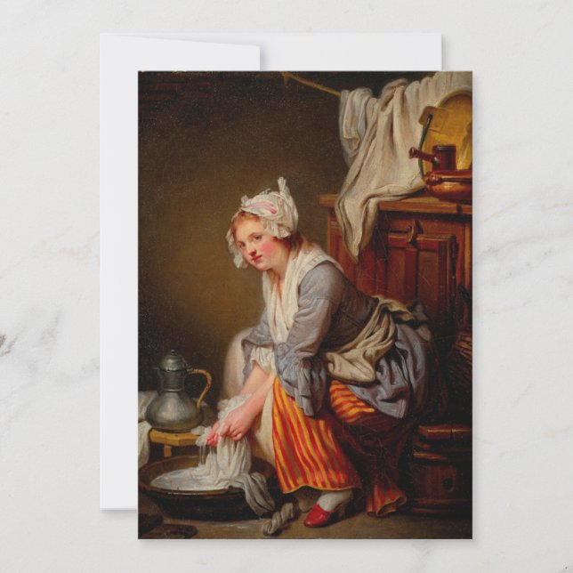 Jean-Baptiste Greuze - The Laundress Invitation (Front)