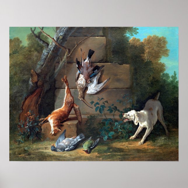 Jean-Baptiste Oudry Dog Guarding Dead Game Poster (Front)