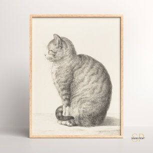 Jean Bernard Sitting Cat Animal Fine Art Artistry Poster