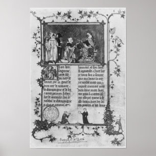 Jean de Joinville offering his book on St. Louis Poster