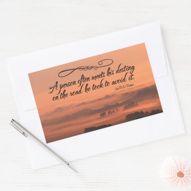 Jean de La Fontaine Inspirational Quote "Destiny" Rectangular Sticker (Envelope)