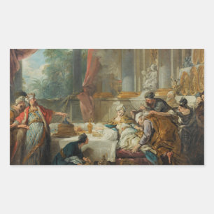 Jean-Francois de Troy - The Sentencing of Aman Rectangular Sticker