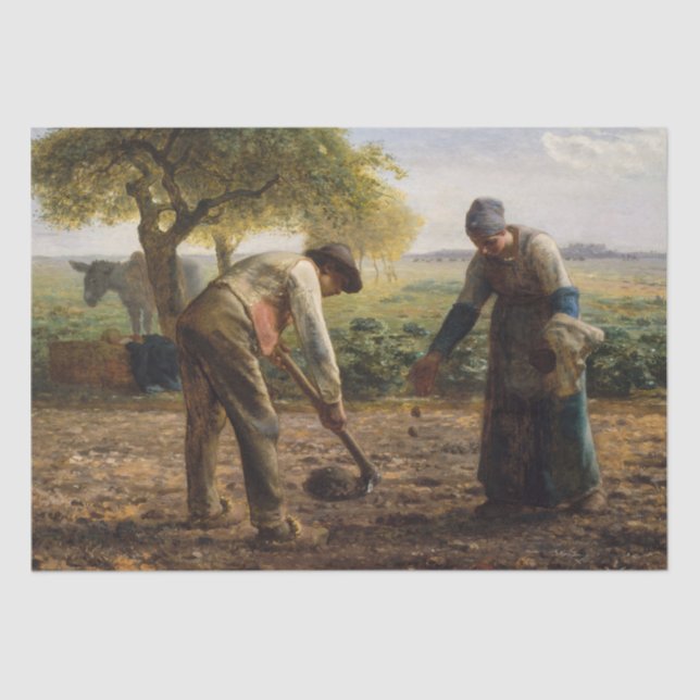 Jean-Francois Millet - Potato Planters Tissue Paper (Front)