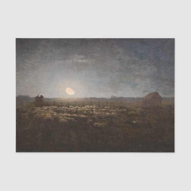 Jean-Francois Millet - Sheepfold, Moonlight 1872 Tissue Paper (Front)