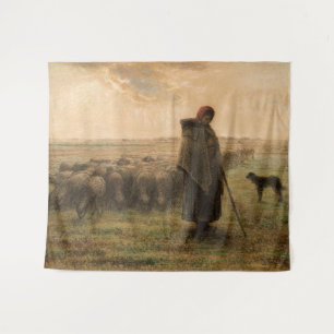 Jean-Francois Millet - Shepherdess and Flock 1865 Tapestry