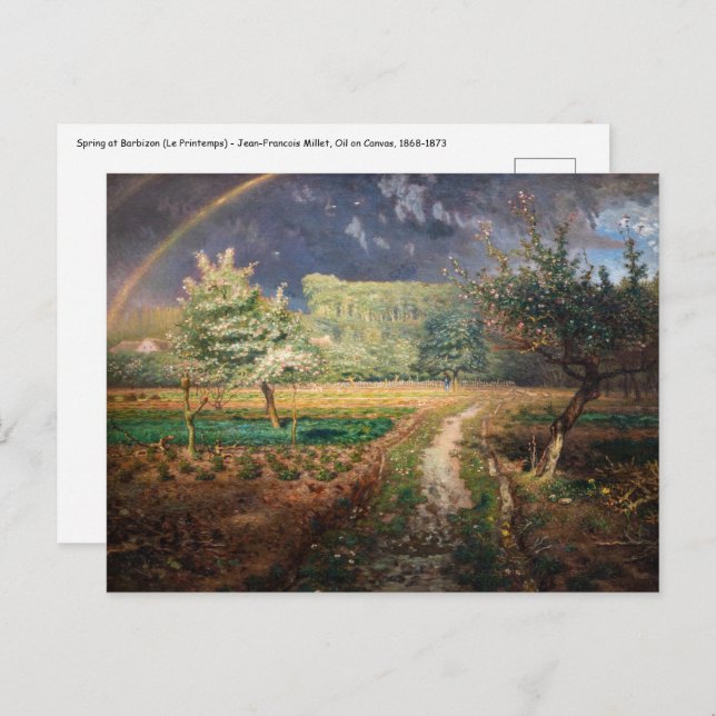 Jean-Francois Millet - Spring at Barbizon Postcard (Front/Back)