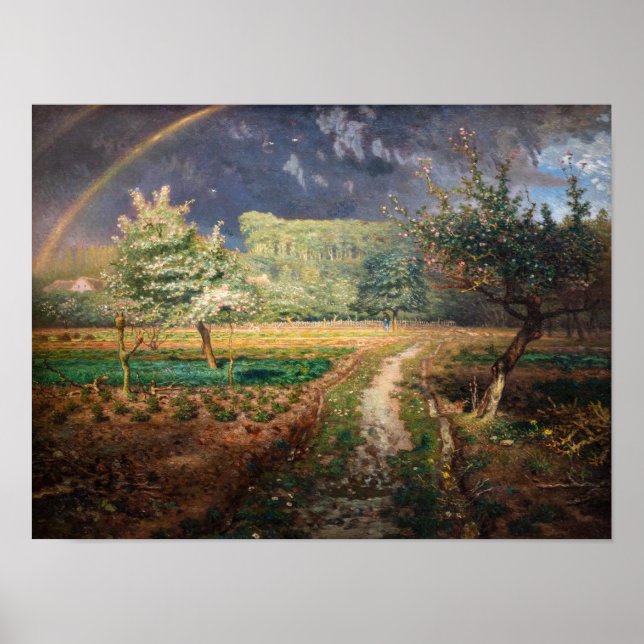 Jean-Francois Millet - Spring at Barbizon Poster (Front)