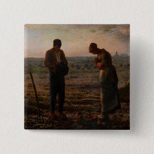 Jean-Francois Millet - The Angelus 15 Cm Square Badge
