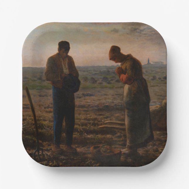 Jean-Francois Millet - The Angelus Paper Plate (Front)