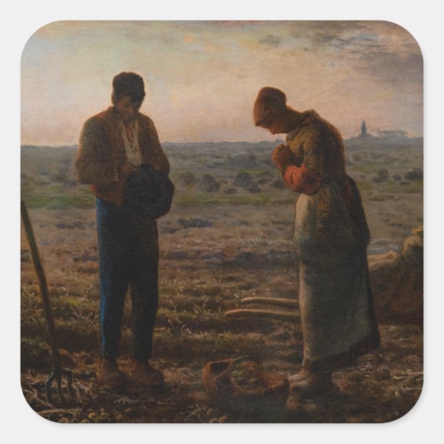 Jean-Francois Millet - The Angelus Square Sticker (Front)