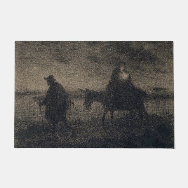 Jean-Francois Millet - The Flight Into Egypt Doormat (Front)
